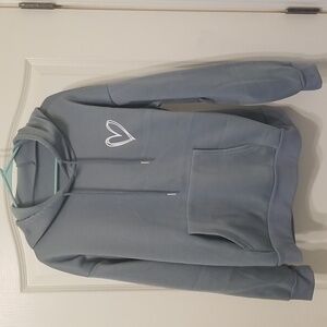 SHEIN Greenish/Blue Hoodie with White Heart